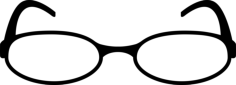 Oval Shape Reading Eyeglasses Line Art Illustration Svg, Free Vectors File